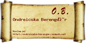 Ondreicska Berengár névjegykártya